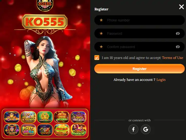 Ko555 Game register login