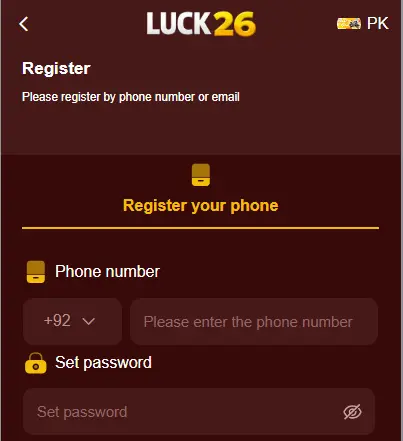 luck 26 game register