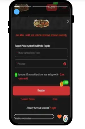 M66 Game register login image